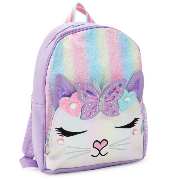 OMG Accessories Girl’s Bella Ombré Butterfly Crown Large Glitter Backpack - Picture 1 of 11